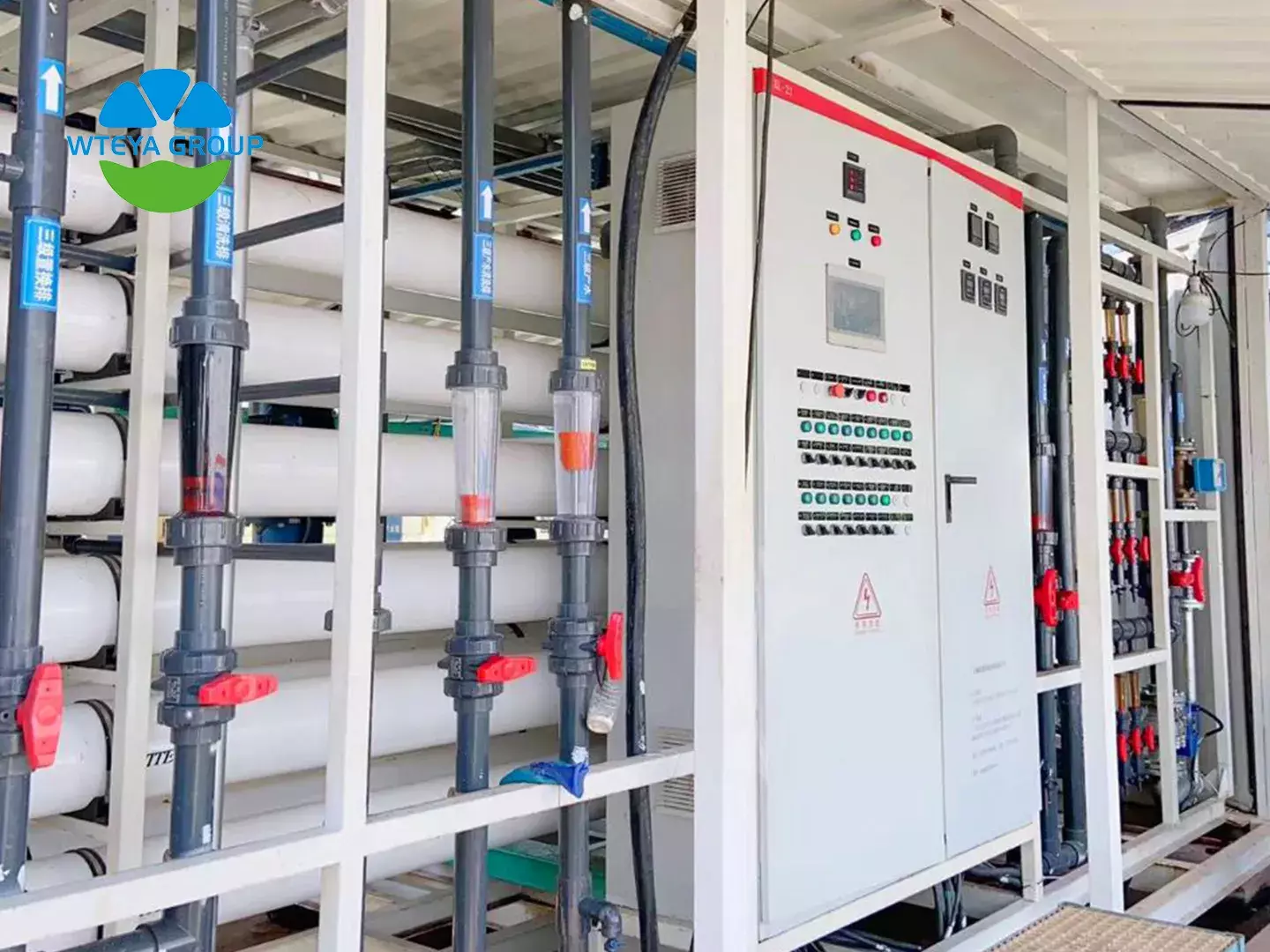 seawater desalination plant supplying fresh water to an island resort